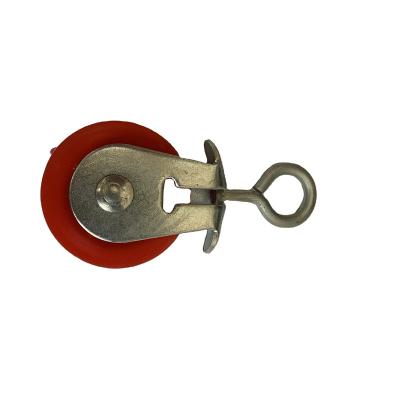 China Farms Functional 45mm Zinc Plated Hanging System Nylon Pulley For Poultry Drinking System Equipment for sale