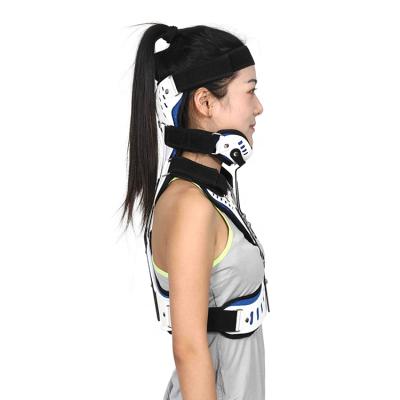 China Adjustable Head Breathable Adjustable Neck And Chest Brace Orthosis Cervical Thoracic Brace for sale