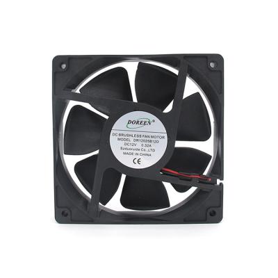 China Industrial Equipment 120*120*25mm 12V PC DC Computer Fan 120mm DC Brushless Motor Plastic Axial Flow Fan for sale