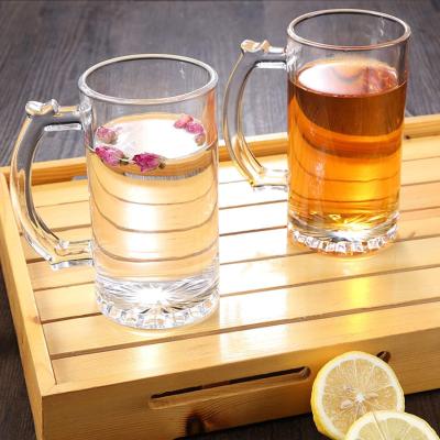 China Viable OEM Recycled 16oz Glass Mugs For Tea Beer Football Festival Promotion Glass Mug For Party Home for sale