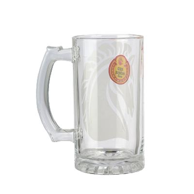 China Sustainable Fashion Design Wholesale Clear Transparent Reusable Glass Milk Beer Mug for sale