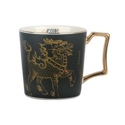 China Viable Mini Cup Espresso Tea Coffee Gold Rim Ceramic Porcelain Mug for sale