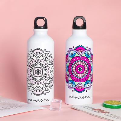 China Custom Color Large Aluminum Metal Sport Eco Changing Cold Drink Bottle Water Viable for sale