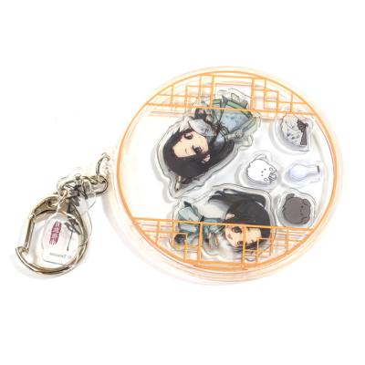 China Customize New Pattern Design Custom Charms Shake Key Anime Chain Holographic Clear Epoxy Double Sided Pendant for sale