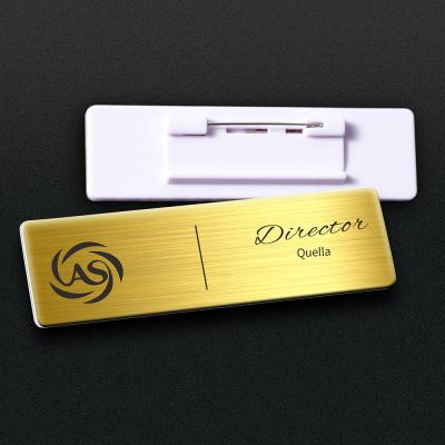 China China company logo employee custom brand name metal pin badge custom magnetic buckle security promotion for sale