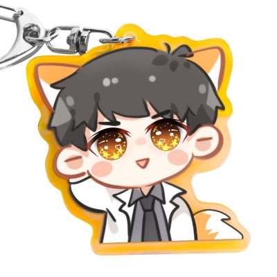 China Cartoon anime 2021 new tech anime orange diy pendant acrylic keychain blanks custom charms for sale