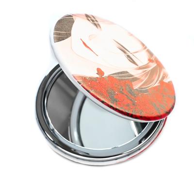 China China manufacturers supply round 70mm double sided mini makeup mirror with your model gift wholesale for sale