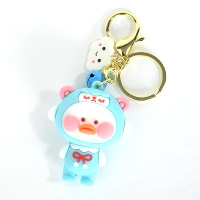 China Ornaments cute duckling doll cartoon car pendant key chain key chain key anti-lost creative gift for sale