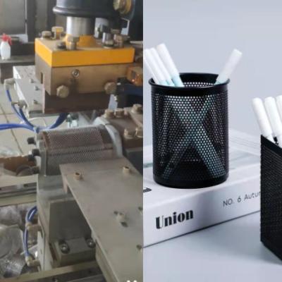 China Metal Mesh Pen Holder Pencil Container Making Machine Pen Cup Pen Jar Production Machine 100 for sale