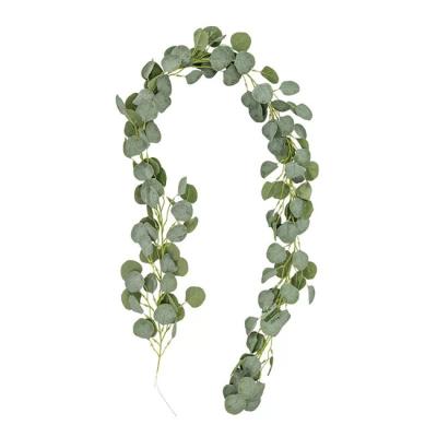 China Modern Artificial Eucalyptus Garland Vine Long Silver Dollar Leaf Plants Greenery Wedding Enredaderas Artificiales for sale