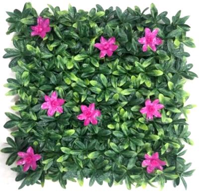 China Easily Assembled Cheap 20'' Vertical Laurel Flower Panel Wall Hedge Fence *20 Vertical Plastic Green Laurel Hedge Mat for sale