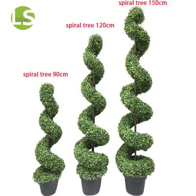 China Gardening Display Decorative Artificial Garden Boxwood Spiral Tree Artificial Bonsai Tree for sale