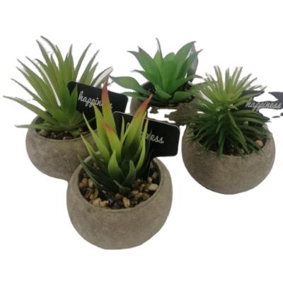 China Children's Set of 4 Assorted Artificial Succulent Plants Potted Bonsai Small Topiary Plant For Home Indoor Decoration for sale