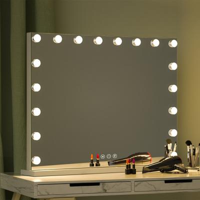 China Lighted 2023 Fast Delivery Factory Sell Frameless Bulbs Rotatable LED Hollywood Style Lights Vanity Mirror for sale