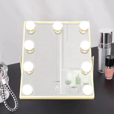 China Gesture Lit Sensing LED Cosmetic Mirror With Bulbs Makeup Vanity Hollywood Mirror With Bulbs for sale