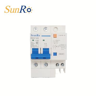 China SunRo Best Seller DZ47LE 2P/2P+N 16A 32A 63A RCCB RCBO Rating Arc Fault Circuit Breaker 4.5KA/6KA for sale