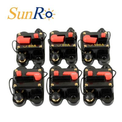 China SunRo 12V 24VDC 60A-300A Home Solar System Circuit Breaker Waterproof Reset Fuse Inverter Efficient for sale