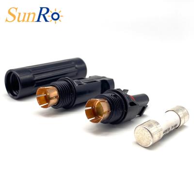 China High Current Dc IP68 1000v SunRo Solar Power System Fuse Holder Waterproof Built-in Connector Box Solar Fuse DC for sale