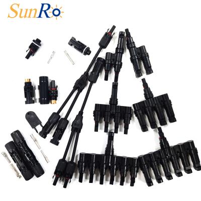 China 2 6mm Branch 2 6mm SunRo System PV Solar Cable IP67 Electrical Wire Connector Waterproof Hot Sale Solar PV Connector for sale