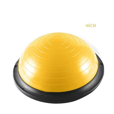 China HKGB1066 Anti-shatter Yoga Hemisphere Fitness PVC PP 46cm Half Inflatable Balance Trainer Ball With Handles For Yoga Pilates for sale