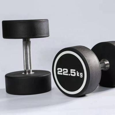 China PU/PEV URETHANE COATING BLACK AROUND PU DUMBBELLING PEV DUMBBELL SETS for sale