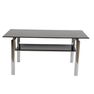 China Chrome Adjustable Wooden Coffee Table (Other) Glass Top Center Design With Shelf for sale