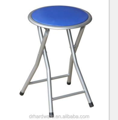 China Metal Round Home Furniture Folding Stool With Cushion Seat for sale