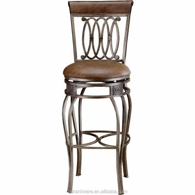 China Modern Swivel Bar Stool With Round Padded Seat Dining Kitchen Bar Chair for sale