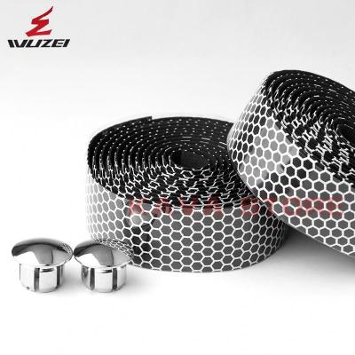 China WUZEI C01 Bike Handlebar Tape Road Bicycle Silica Gel EVA Shock Absorption Bicycle Handlebar Anti-Slip Tape With 2 Bars Plug Other for sale