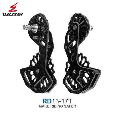 China WUZEI MTB Road Bike Carbon Fiber Derailleur 13/17T Pulley Guide Ceramic Rear Wheel For SHIMANO R7000 Bicycle Jockey Roller for sale