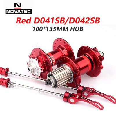 China MTB bike novatec red color durable Novatec hubs bike Novatec fixed road hubs 32H for sale