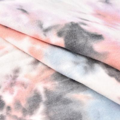 China Fashion Design Comfortable Heat Preservation Knitted Brushed Tie Dyed 100 Polyester Fabric For Hoodie for sale