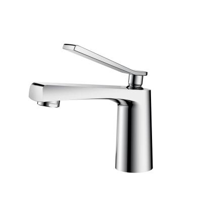 China Floor Stand Faucets Deck Mounted Cheap Zinc Hot Single Lever Cold Water Basin Mixer Tap For Bathroom for sale