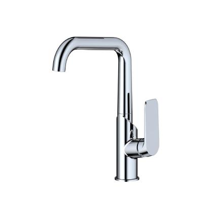 China Contemporary Deck Mounted Be Careful Hot And Cold Water Mixer Tap Single Handle Sink Delta Brass Sanitary Kitchen Faucets for sale