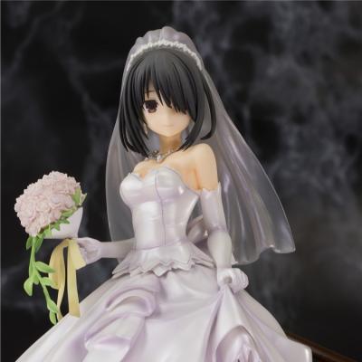 China Funny PVC Action Number Decorations Toys 23cm Cute Collectible Anime Figure Tokisaki Kurumi Bouquet Wedding Dress Model for sale