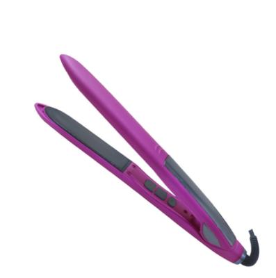 China Household Professional Sharp Splint LCD Temperature Narrow Purple Adjustable Hair Straightener for sale