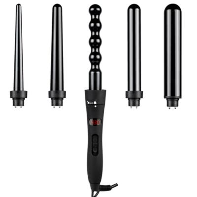 China Customized Wet And Dry 5 In 1 Multifunction With Small Display Wave Curling Iron Large Led Wave Curling Iron for sale