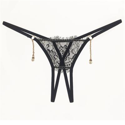 China New Design Women Ladies Lace Antibacterial Transparent Lingerie Panties Sexy Thong G-String for sale