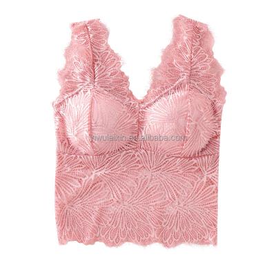 China Popular Sexy QUICK DRY Lace Tops Beauty Back Sling Wrapped Chest Bra Women Long Lace Top De Mujer for sale