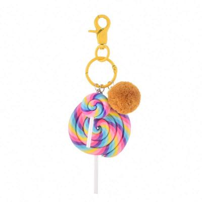 China Resin Olelon Key Chain Ring Kawaii Pom Pom Keyring Simulation Keychains Nuestro de llavero Environmental Friendly Cute Dangle Lollipop Bag for sale