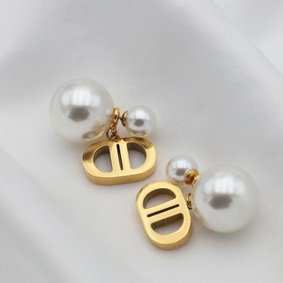 China S925 FASHIONABLE Luxury Double C Earring Letter DD Stainless Steel Designer Earrings Inspired Jewelry for sale