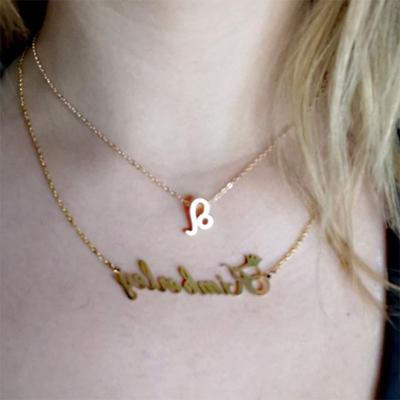 China Hip Hop Stainless Steel 12 Zodiac Sign Logo Choker Pendant Necklace For Women for sale