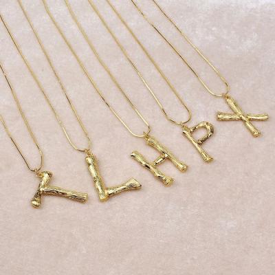 China Hip Hop Alphabet Hip Hop Initial Letter Chain 26 Snake Fashion Creative Jewelry Punk Bamboo Initial Letter Necklace for sale