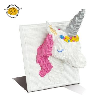 China Toy New Assembly Building Blocks Unicorn Sculpture Block Unicorn Statue Home Decoration Main Decor for sale