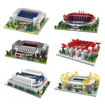 China Construction Toy Famous Architechtures Football Stadium Block EU Building UK Spain Italy Germany Football Fans Souvenir for sale