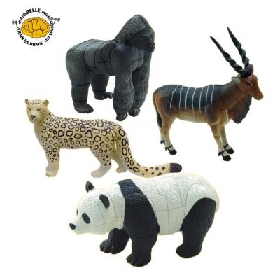 China Building Toy 3D Puzzle Animal Capsule Collect Animal Puzzle Endangered Animals Into Danger Giant Panda Snow Leopard Eland Gorilla for sale