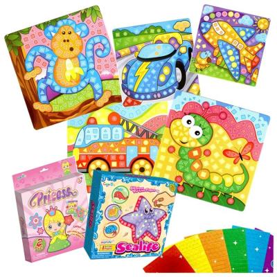 China BIG PROMOTION No MOQ DIY Active Toys Shape Match DIY Mosaic Sticker 20.5x20.5 cm for sale