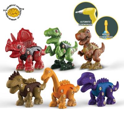 China DIY Construction Toy Take Dinosaur Apart Collect Dinosaur Puzzle Toys PULL BACK Education Toys Automatic Screwdriver Hand Tool for sale