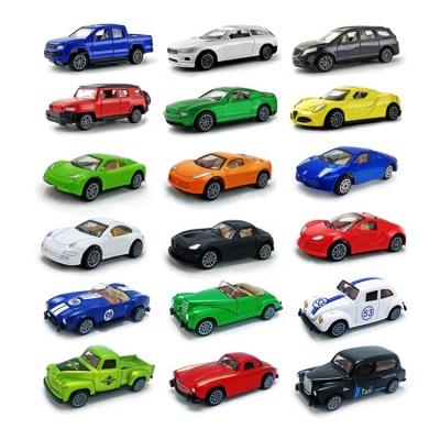 China Diecast Play 18+2 Free Cars Pool Sample Order Mixed Order 1:56 Die Cast Toys Metal Car Model Pull Out Car Window Box Packing for sale