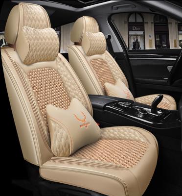 China Polyester Fiber Luxury Comfortable Seat Cover Full Set Universal Fit Luxury Car Seat Cover Set Breathable Seat Covers For Car Vehicle for sale